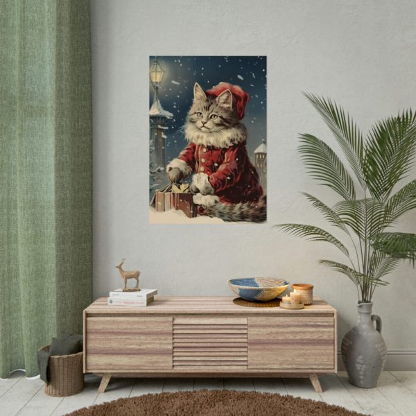 92410-248.jpg Winter Christmas Cat Poster