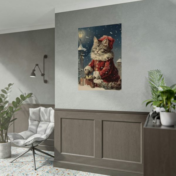 92410-249.jpg Winter Christmas Cat Poster