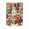 92410-266.jpg Children Building a Snowman in Their Front Yard Poster