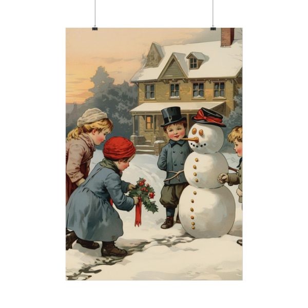 92410-271.jpg LIittle Children With Snowman Poster