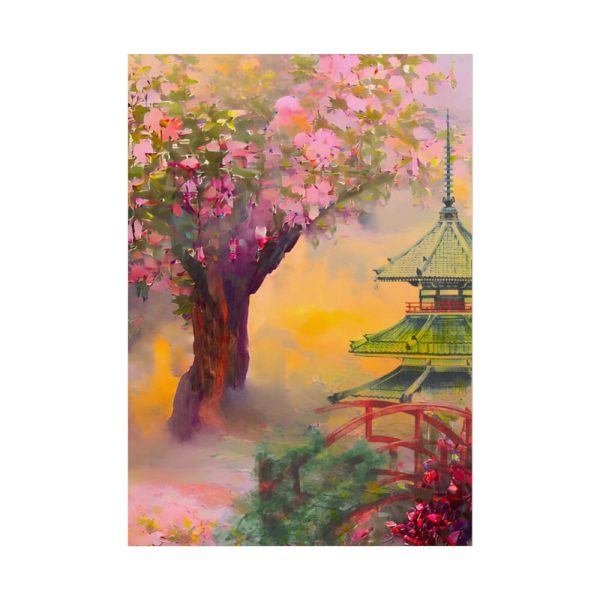 Japanese Pear Blossom Garden Art Poster