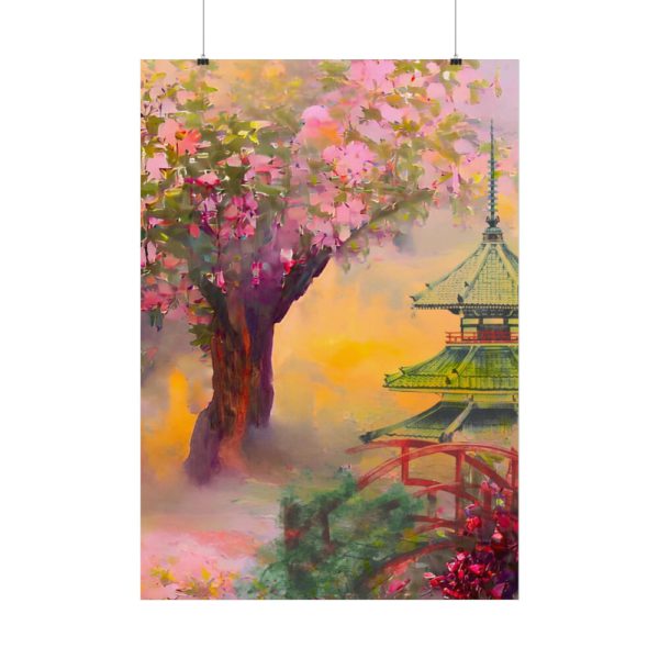 Japanese Pear Blossom Garden Art Poster