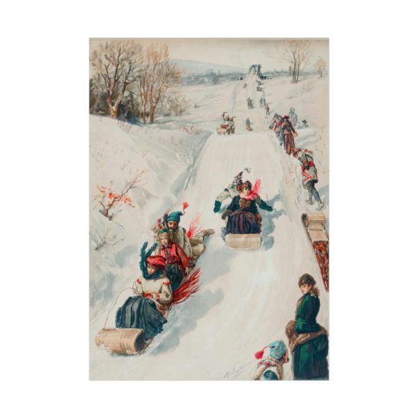 92410-51.jpg Tobogganing by L. Prang & Co Poster