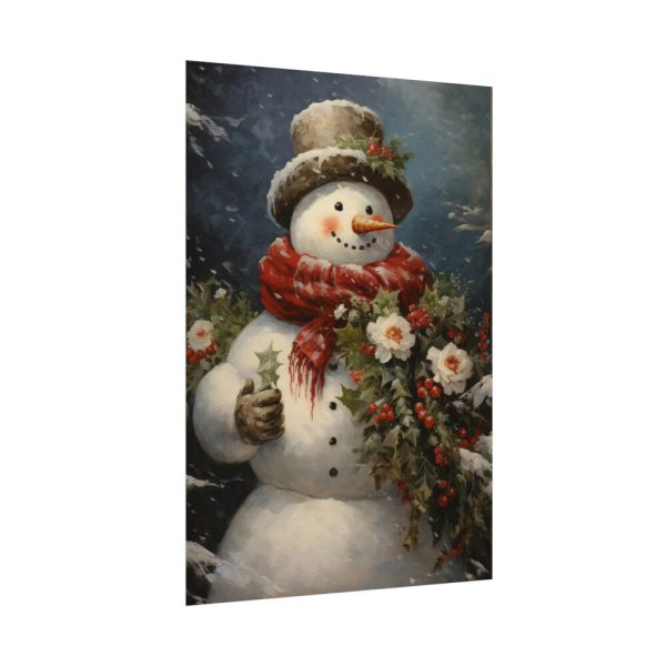 92410-67.jpg Snowman with Flowers Poster