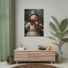 92410-68.jpg Snowman with Flowers Poster