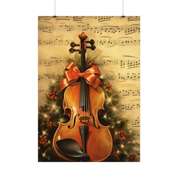 92410-76.jpg Vintage Christmas Cello Music Poster