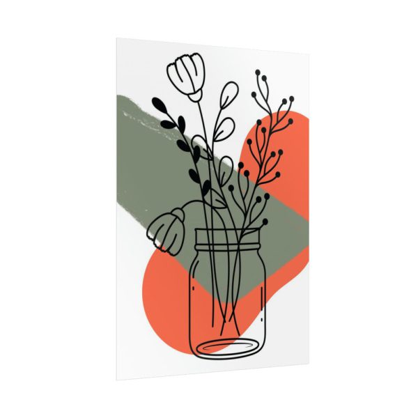92411-217.jpg Abstract Mason Jar Flower Line Art Poster