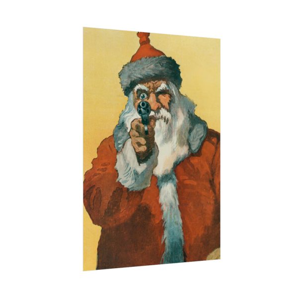 92411-22.jpg Santa Claus Pointing a Handgun Poster