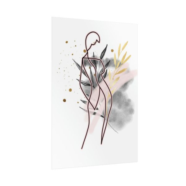 92411-222.jpg Plant Composition and a Pink and Black Line Art Poster