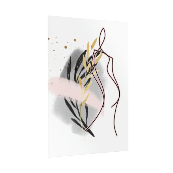 92411-227.jpg Pink and Black Line Art Overlay of a Woman Poster