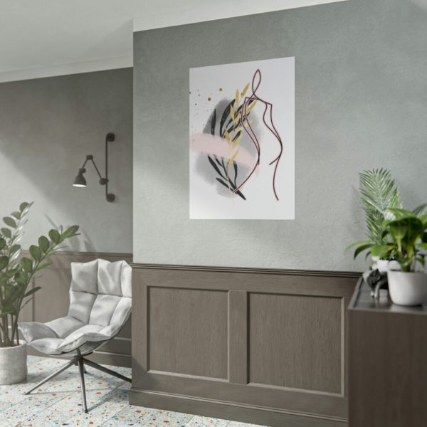 92411-229.jpg Pink and Black Line Art Overlay of a Woman Poster