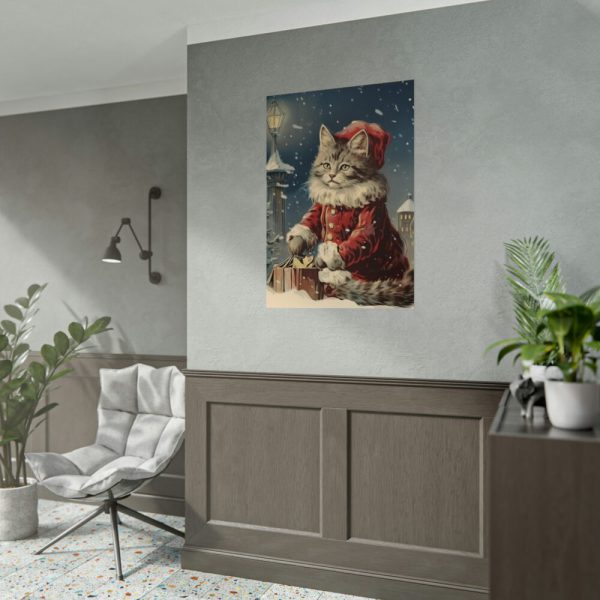92411-244.jpg Winter Christmas Cat Poster