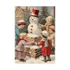 92411-260.jpg Children Building a Snowman in Their Front Yard Poster