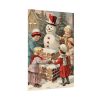 92411-262.jpg Children Building a Snowman in Their Front Yard Poster