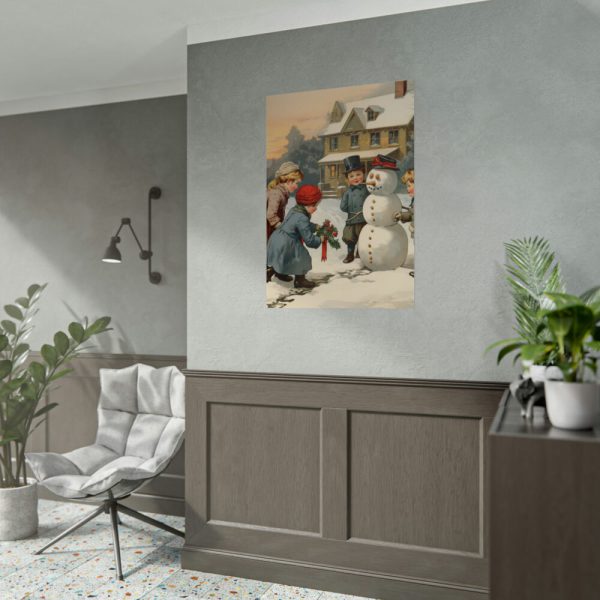 92411-269.jpg LIittle Children With Snowman Poster