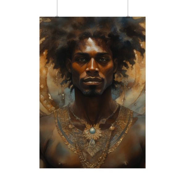 92411-276.jpg African Man Drawn In Watercolor Poster