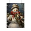 92411-66.jpg Snowman with Flowers Poster