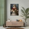 92411-68.jpg Snowman with Flowers Poster