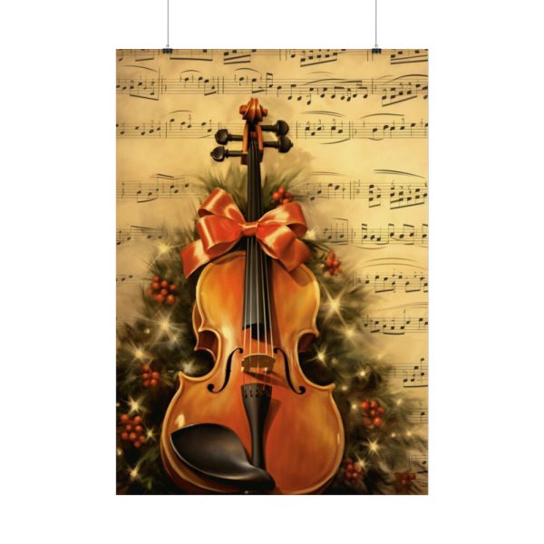 92411-76.jpg Vintage Christmas Cello Music Poster