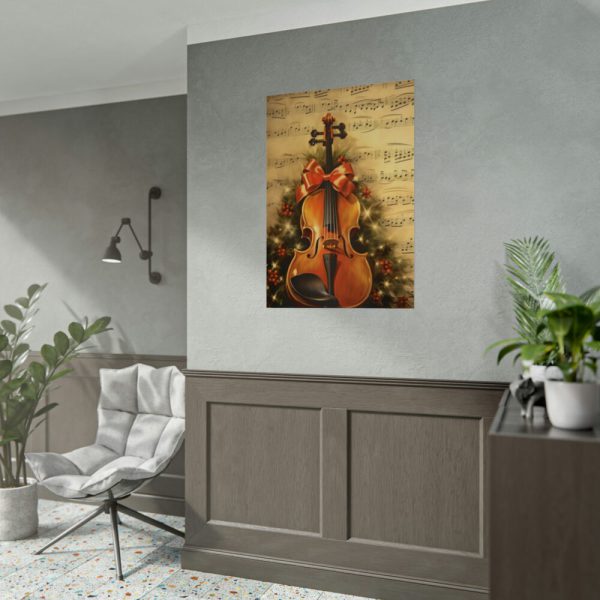 92411-79.jpg Vintage Christmas Cello Music Poster