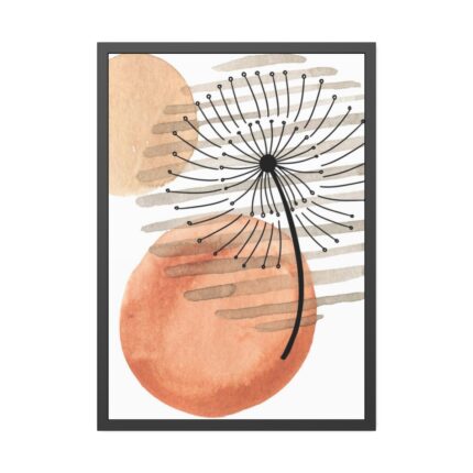 Abstract Dandelion Illustration Framed Poster