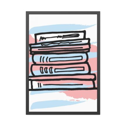 Abstract Books Illustration Framed Poster