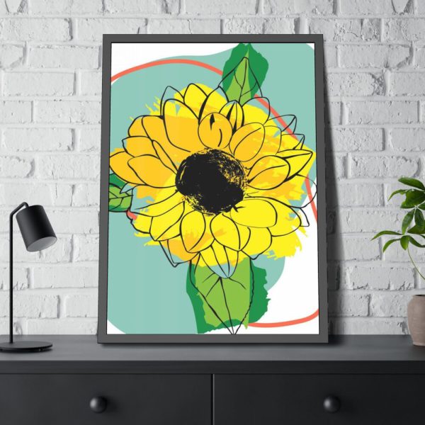 93830-139.jpg Sunflower Abstract Framed Poster