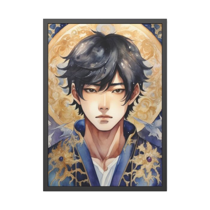 Boy Drawn In Watercolor Framed Poster - Image 1