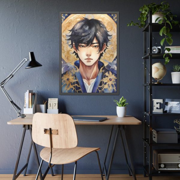 93830-142.jpg Boy Drawn In Watercolor Framed Poster