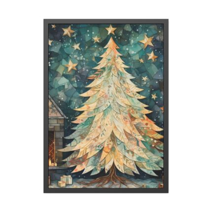 Impressionist Christmas Tree Framed Poster
