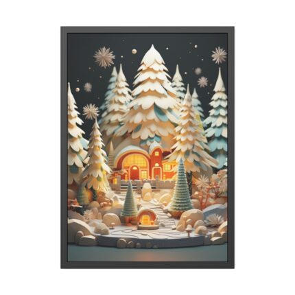 Christmas Tree House Framed Poster