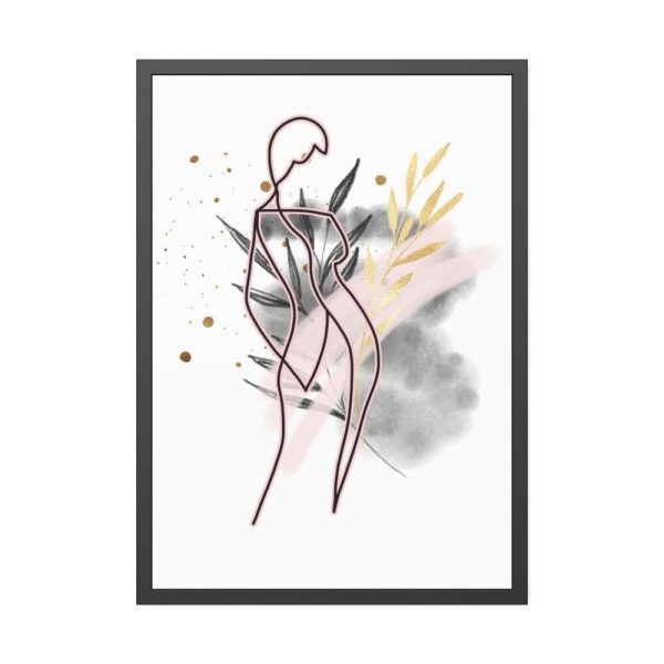 93830-180.jpg Plant Composition and a Pink and Black Line Art Framed Poster