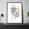 93830-183.jpg Plant Composition and a Pink and Black Line Art Framed Poster