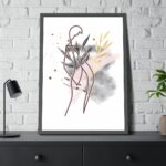 Plant Composition and a Pink and Black Line Art Framed Poster - Image 4
