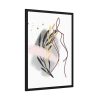 93830-185.jpg Pink and Black Line Art Overlay of a Woman Framed Poster