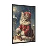 93830-197.jpg Winter Christmas Cat Framed Poster