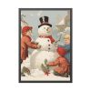 93830-212.jpg Vintage Children Building A Snowman Framed Poster