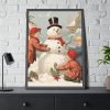 93830-215.jpg Vintage Children Building A Snowman Framed Poster
