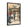 93830-221.jpg LIittle Children With Snowman Framed Poster