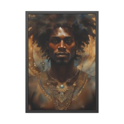 African Man Drawn In Watercolor Framed Poster