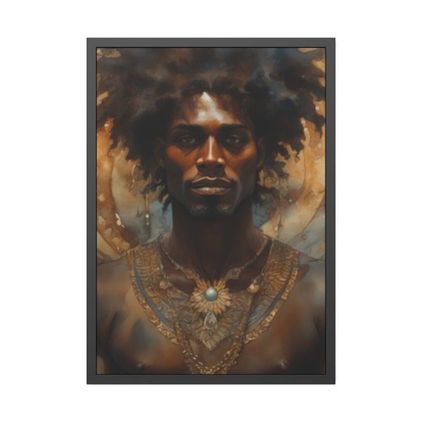 African Man Drawn In Watercolor Framed Poster