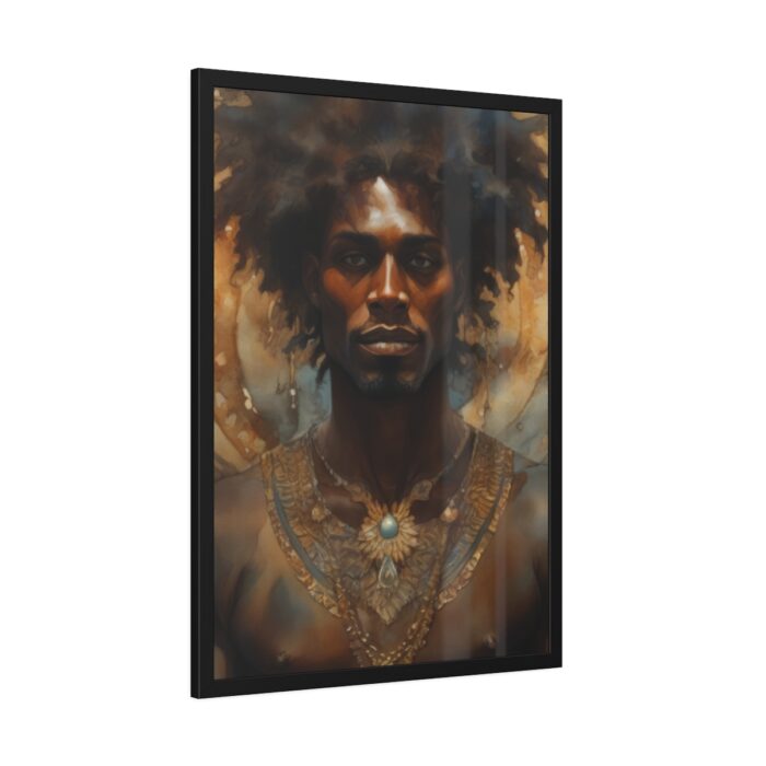 African Man Drawn In Watercolor Framed Poster - Image 2