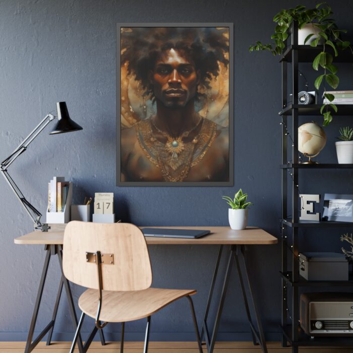 African Man Drawn In Watercolor Framed Poster - Image 3