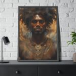 African Man Drawn In Watercolor Framed Poster - Image 4