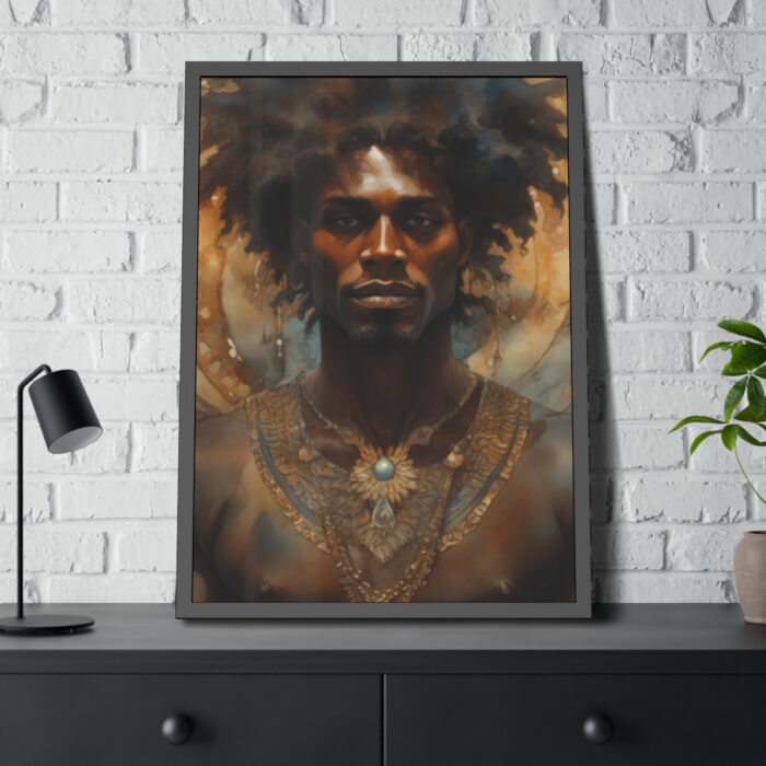 African Man Drawn In Watercolor Framed Poster - Image 4