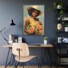 Woman With Flowers Framed Poster