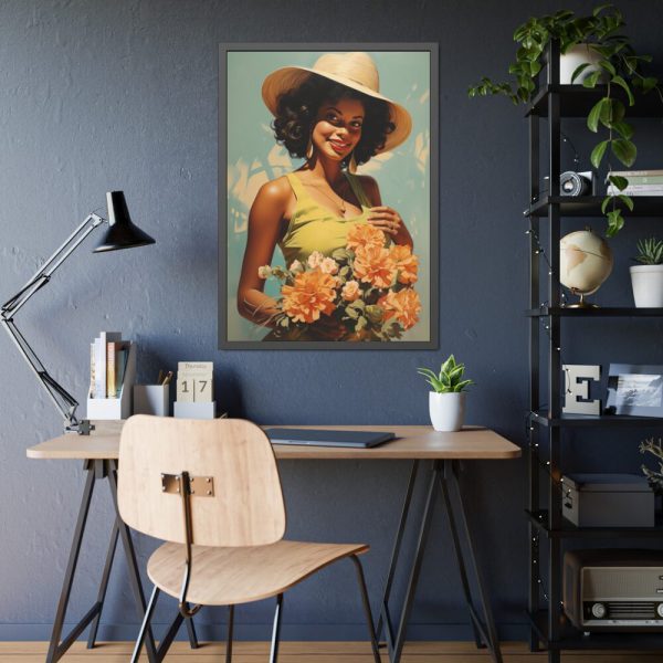 Woman With Flowers Framed Poster