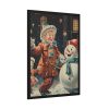 93830-249.jpg Child and Snowman Framed Poster