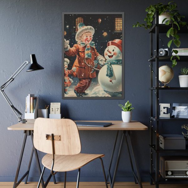 93830-250.jpg Child and Snowman Framed Poster
