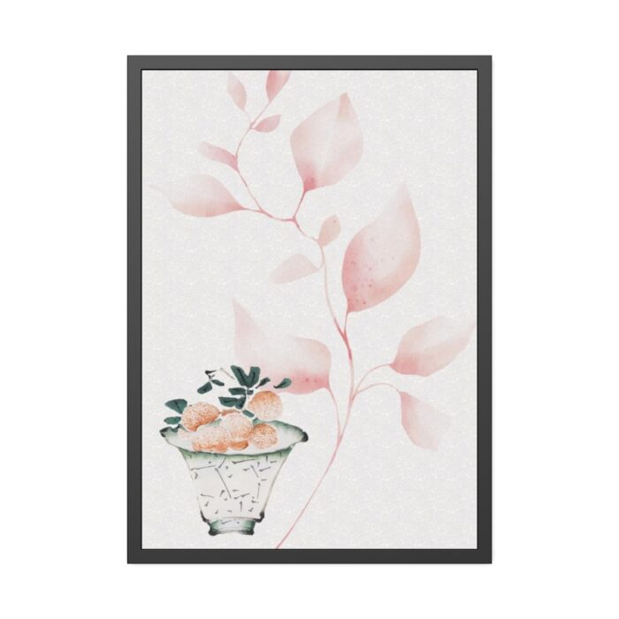 Vintage Lychee Bowl Illustration Framed Poster - Image 1